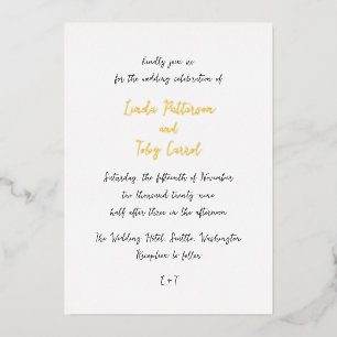 Linda Simple Modern Wedding Folieneinladung