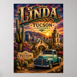 Linda Tucson Arizona Personalisiertes Südwestliche Poster