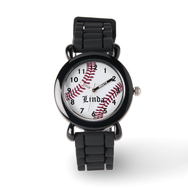 Linda's Baseball Time Armbanduhr (Vorderseite)