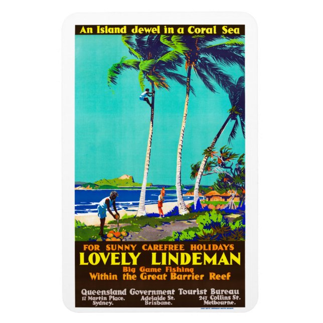 Lindeman Island Poster Flexible Foto Magnet (Vertikal)