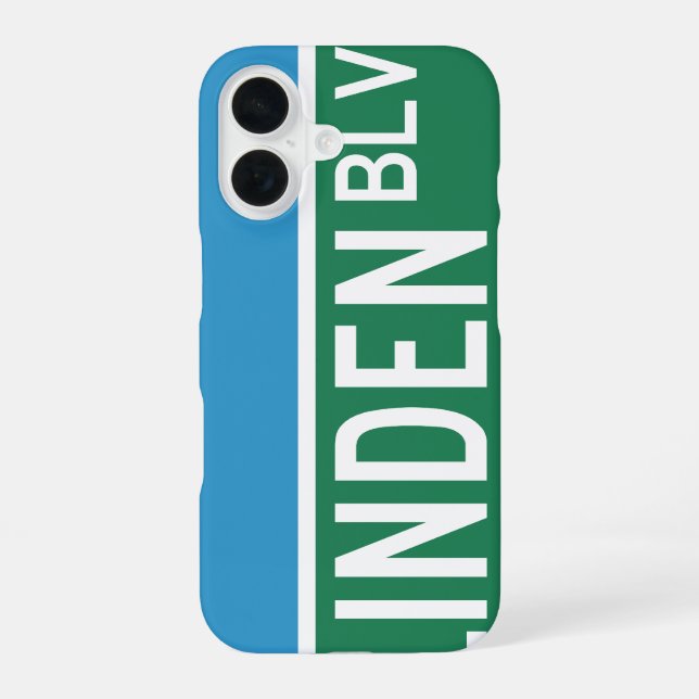 Linden Boulevard Schild iPhone 16 Hülle (Rückseite)