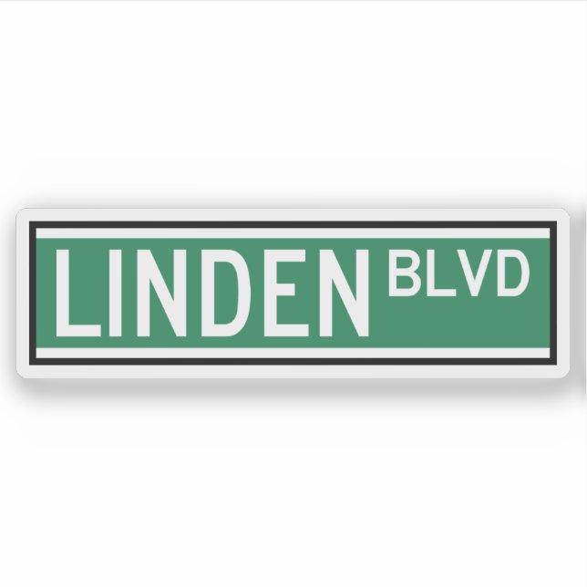 Linden Boulevard Sign Aufkleber (Vorderseite)