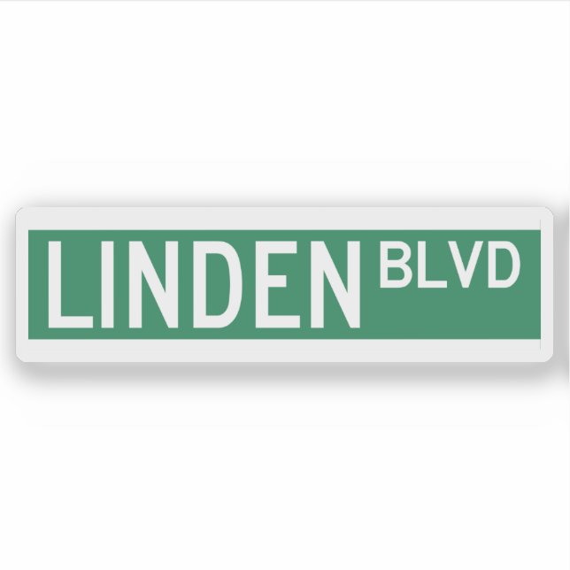 Linden Boulevard Sign Aufkleber (Vorderseite)