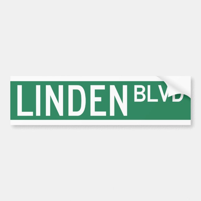 Linden Boulevard Sign Autoaufkleber (Vorne)