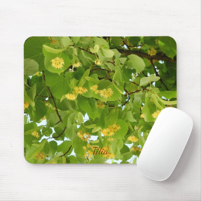 Lindentee-Blüten und -Blätter Mousepad (Mit Mouse)