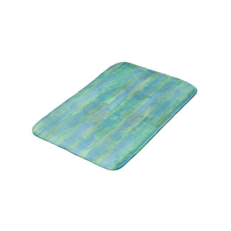 Lindgrün Aqua Türkis Blau Aquarellstreifen Badematte