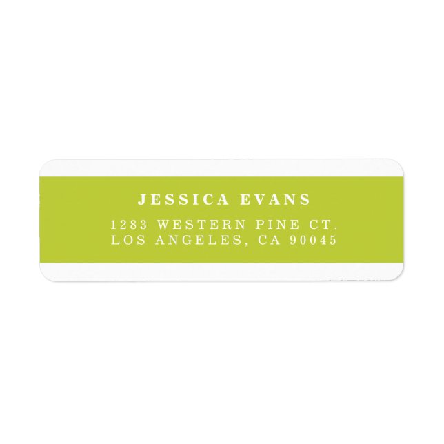 Lindgrün | Modern Color Strip Address Labels (Vorne)