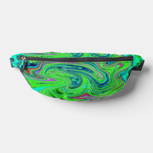 Lindgrün und blaue groovy abstrakte Retro-Kunst Bauchtasche