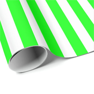 Lindgrün/Weiß Streifen Geschenkpapier