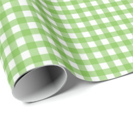 Lindgrün| Weißes Gingham Wrapping Paper Geschenkpapier
