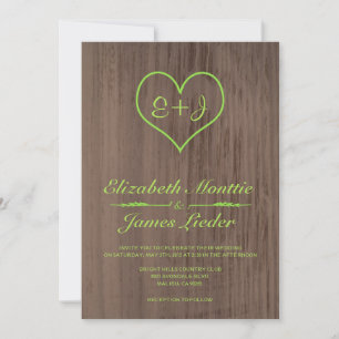 Lindgrüne ländliche Hochzeitseinladungen Einladung