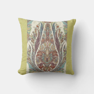 Lindgrüner Kashmir Vintage Stammes-Paisley Antik Kissen