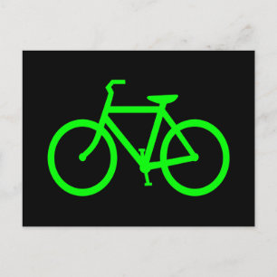 Lindgrünes Fahrrad Postkarte