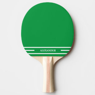 Lindgrünes und weißes Ping-Pong-Schläger mit Namen Tischtennis Schläger