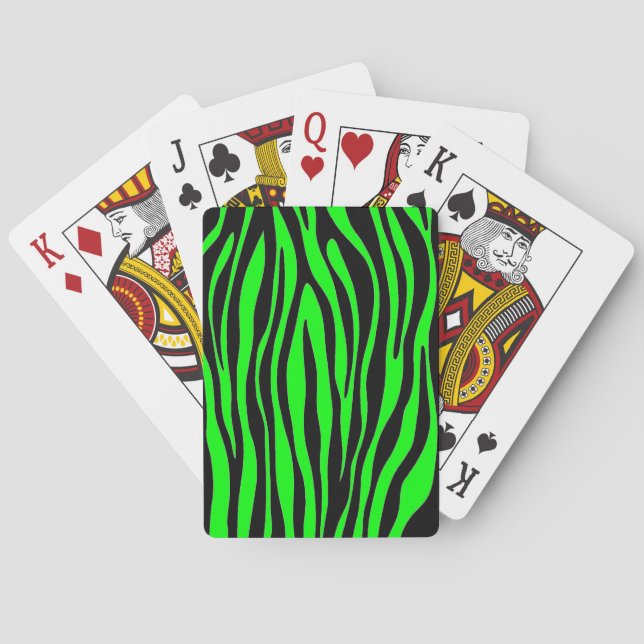 Lindgrünes Zebra Spielkarten (Rückseite)