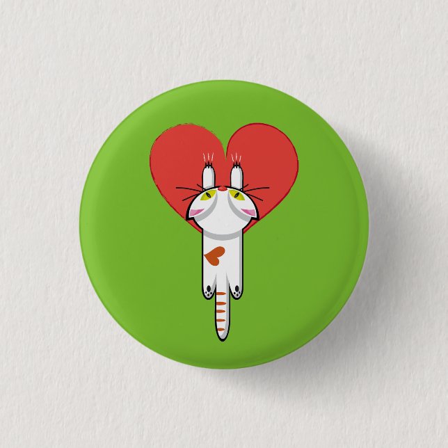 Lindo Gatito aferrado al amor. Gato, cat, kitten. Button (Vorderseite)
