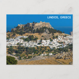 Lindos Greece Castle Rhodes Island Griechische Rei Postkarte