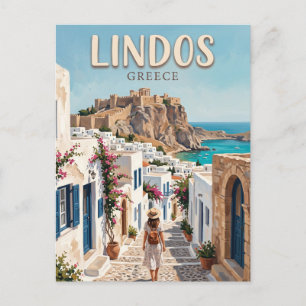 Lindos Griechenland Postkarte