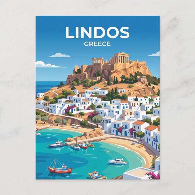 Lindos Griechenland Postkarte (Vorderseite)