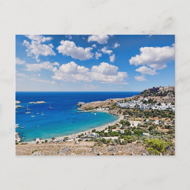 Lindos in Rhodos, Griechenland Postkarte (Vorderseite)