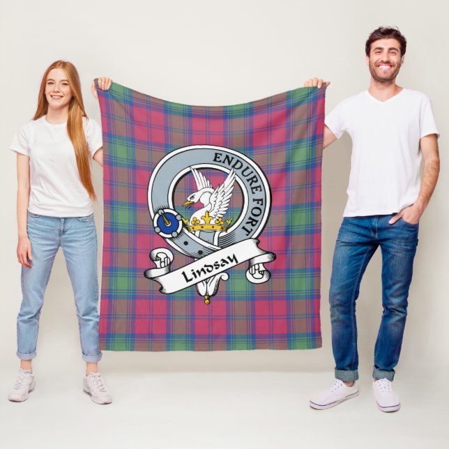 Lindsay Ancient Clan Abzeichen Tartan Kariert Fleecedecke (Beispiel)