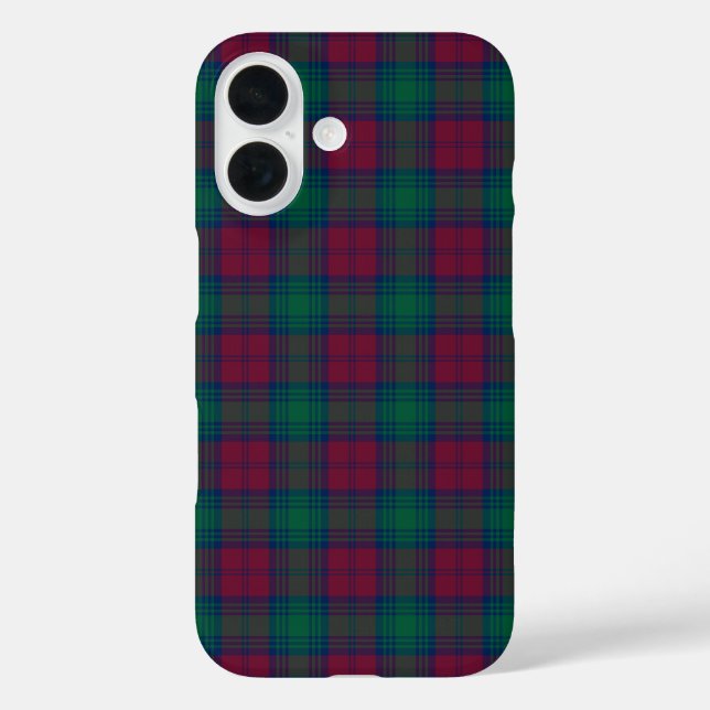 Lindsay Clan Maroon und Green Tartan Case-Mate iPhone Hülle (Rückseite)