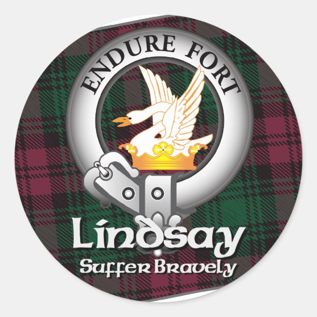 Lindsay Clan Runder Aufkleber (Vorderseite)