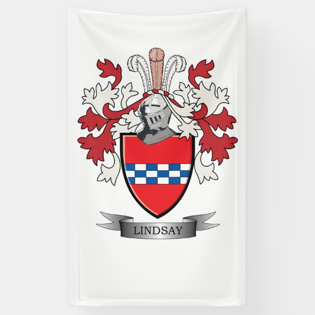 Lindsay-Familienwappen und Lindsay-Wappen Banner (Vertikal)