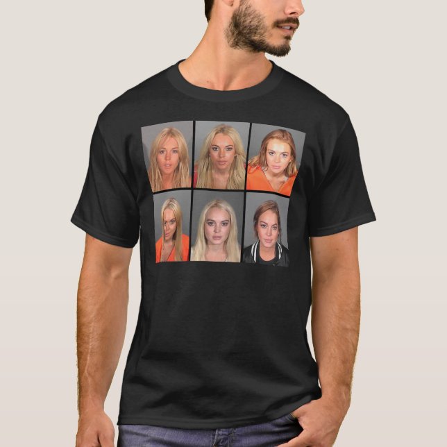 LINDSAY LOHAN MUGSHOTS Poster T-Shirt (Vorderseite)