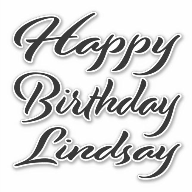 Lindsay Name Vorname black Sticker Geburtstag (Vorderseite)