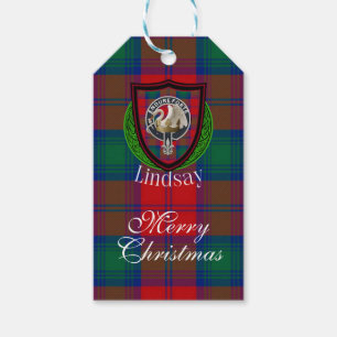Lindsay schottischer Clan-Tartan & Wappen Geschenkanhänger