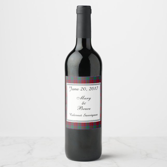 Lindsay Scottish Wedding Wine Label Weinetikett (Vorderseite)