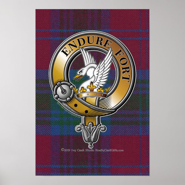 Lindsay Tartan & Abzeichen Poster (Vorne)