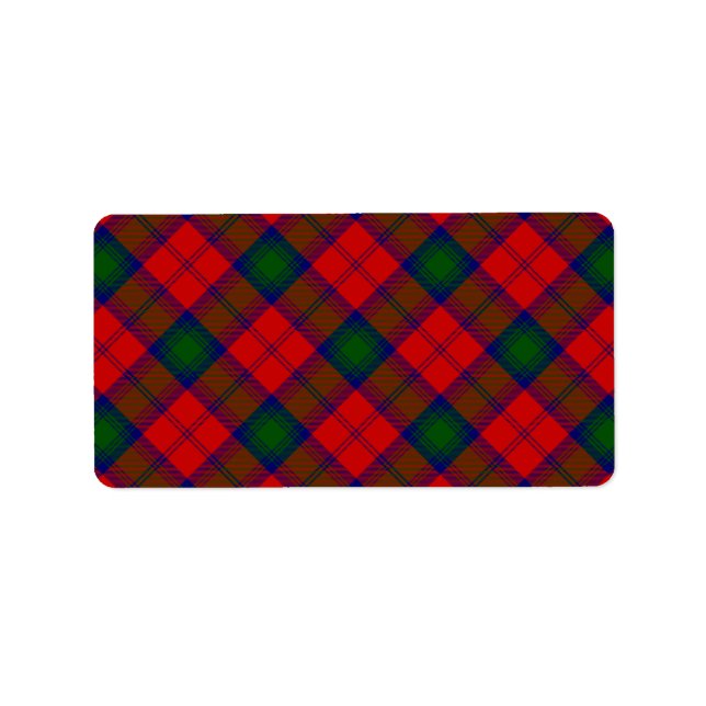 Lindsay tartan red green kariert adressaufkleber (Vorne)