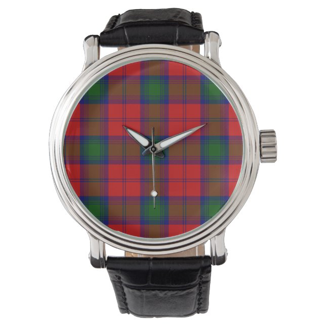 Lindsay tartan red green kariert armbanduhr (Vorderseite)