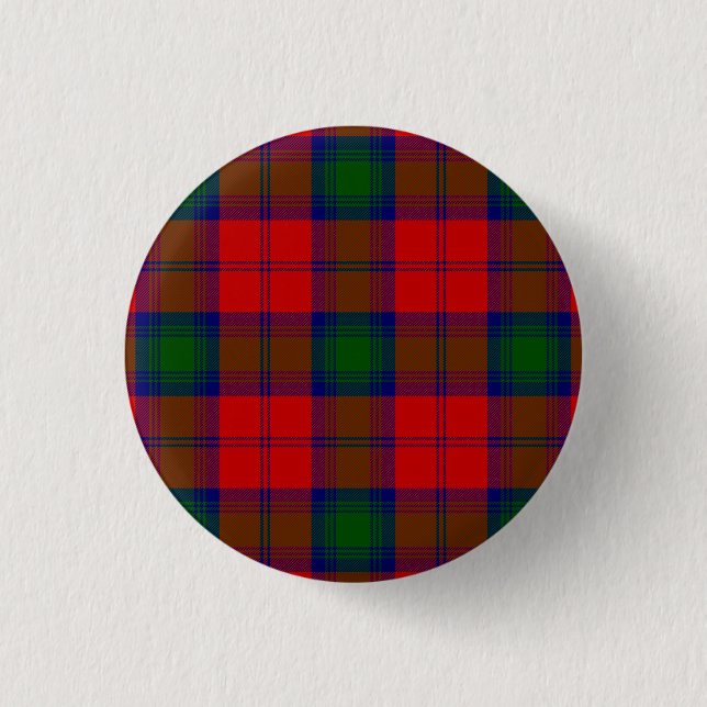 Lindsay tartan red green kariert button (Vorderseite)