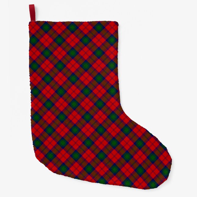 Lindsay tartan red green kariert großer weihnachtsstrumpf (Vorderseite)