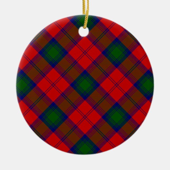 Lindsay tartan red green kariert keramik ornament (Vorne)