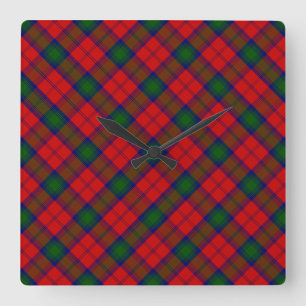 Lindsay tartan red green kariert quadratische wanduhr