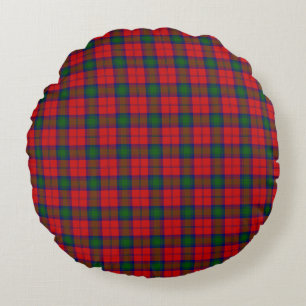 Lindsay tartan red green kariert rundes kissen