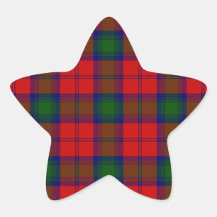 Lindsay tartan red green kariert Stern-Aufkleber