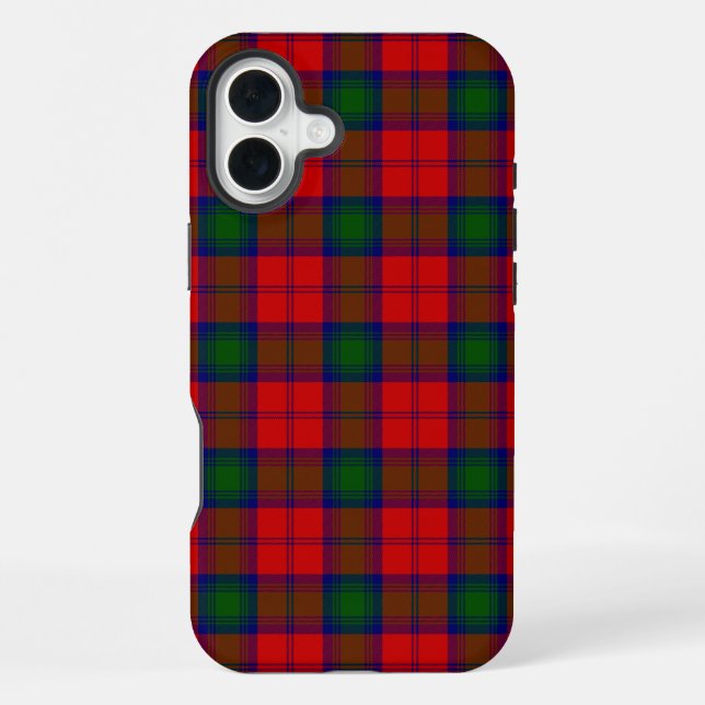 Lindsay-Tartan Rot Grün Karo iPhone Hülle (Rückseite)