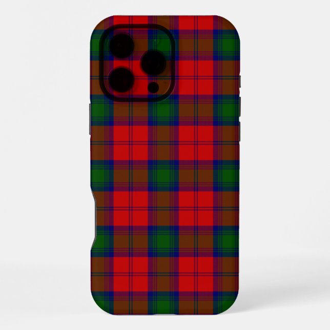 Lindsay-Tartan Rot Grün Karo iPhone Hülle (Rückseite)