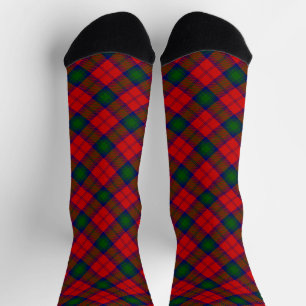 Lindsay-Tartan Rot Grün Karo Socken