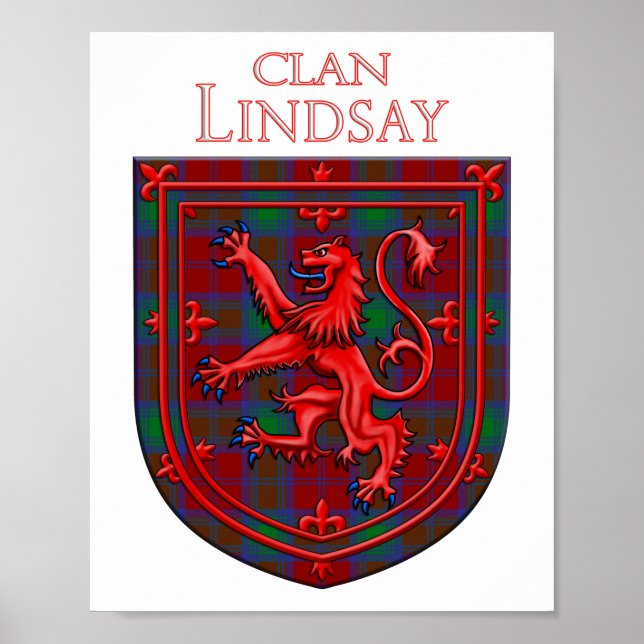 Lindsay Tartan Scottish Kariert Lion Rampant Poster (Vorne)
