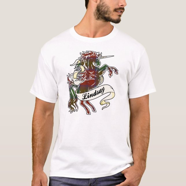Lindsay Tartan Unicorn T-Shirt (Vorderseite)