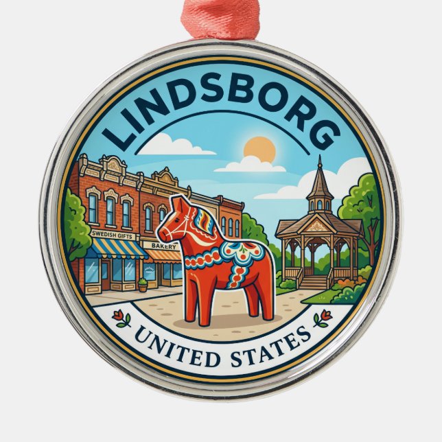 Lindsborg Kansas Ornament Aus Metall (Vorne)