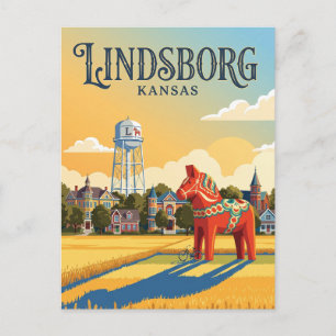 Lindsborg Kansas Postkarte