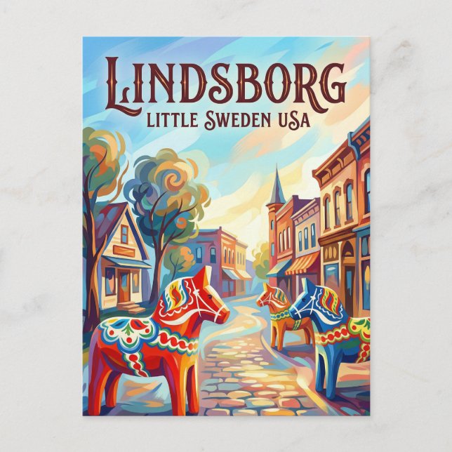 Lindsborg USA Postkarte (Vorderseite)