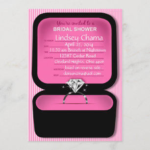 Lindsey Bling Ring-Kasten-Brautpartyrosa Einladung